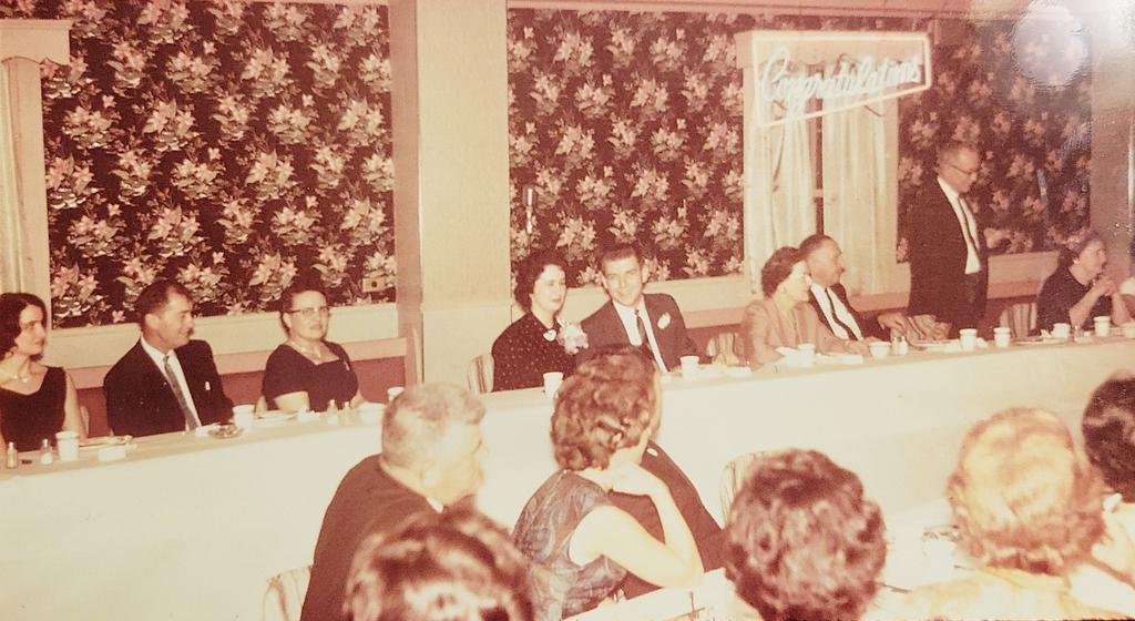 Original faded wedding reception photograph